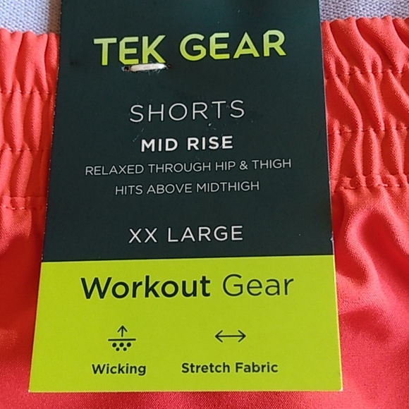 Tek Gear Workout Shorts – Orange – Floral Trim – XXL - Picture 7 of 11